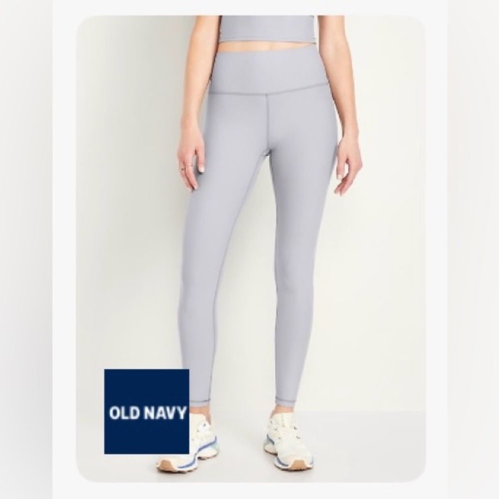 Old Navy Women's High-Waisted PowerSoft Full Length Leggings in Storm Cloud Gray